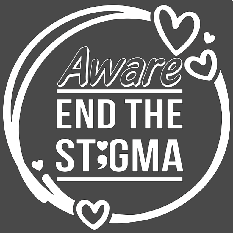 End The Stigma T-shirt #6- Bright Colors/ White Design