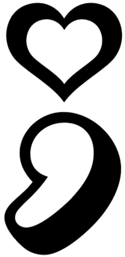 Semicolon T-shirt- Bright colors/ Black design