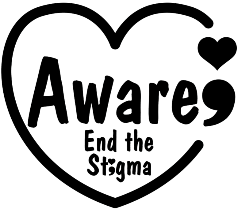A. Heart End the Stigma T-shirt: Black design