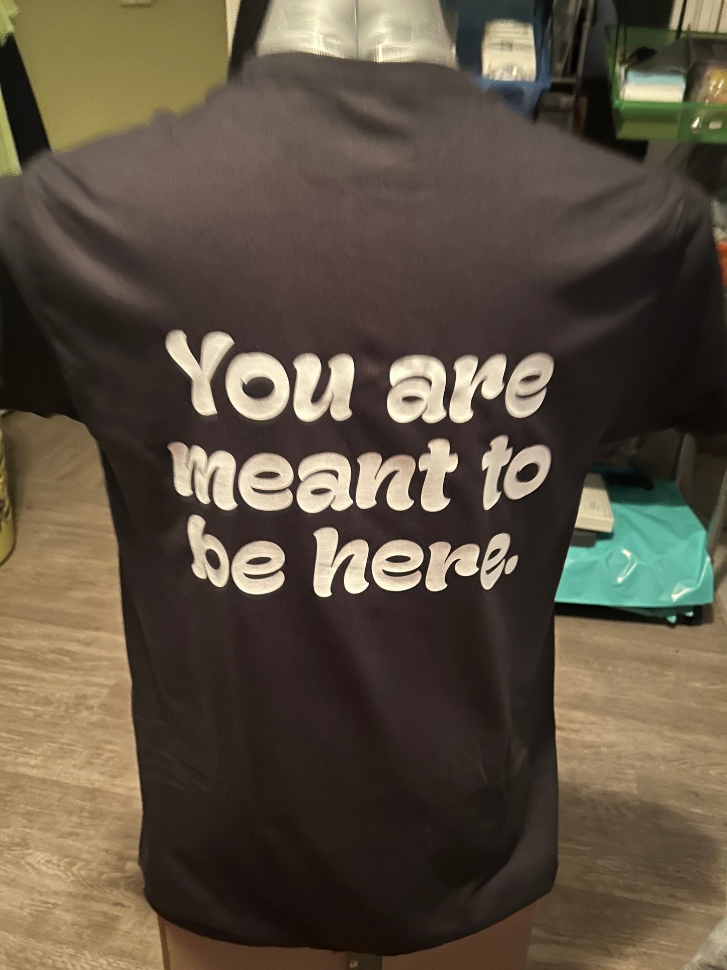 Be Here t-shirt- white design