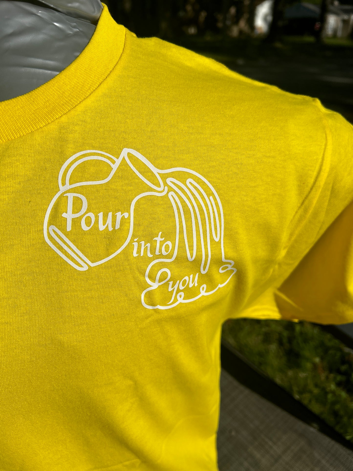 Pour into you t-shirt- Bright Colors/ White Design