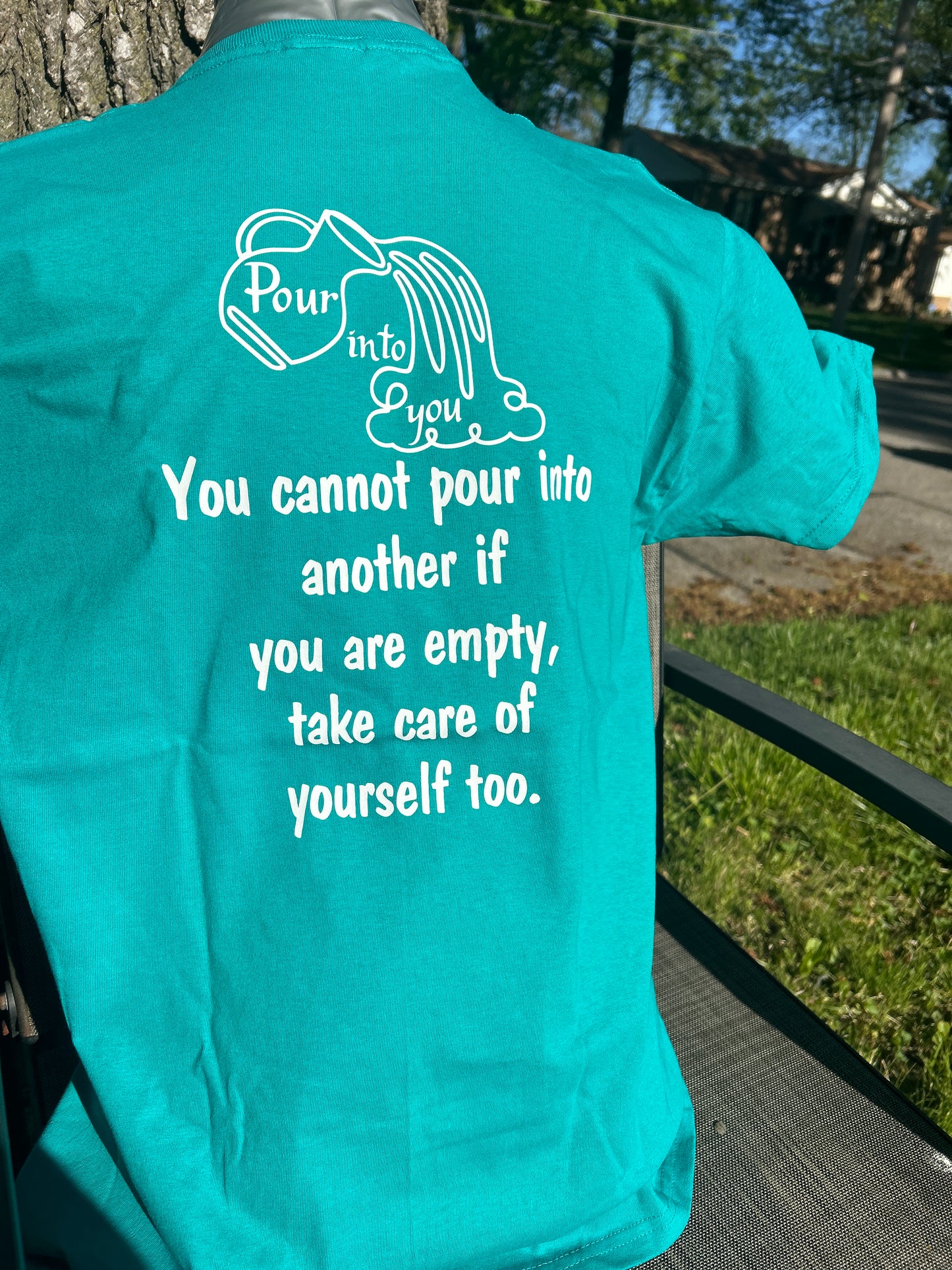 Pour into you t-shirt- Bright Colors/ White Design