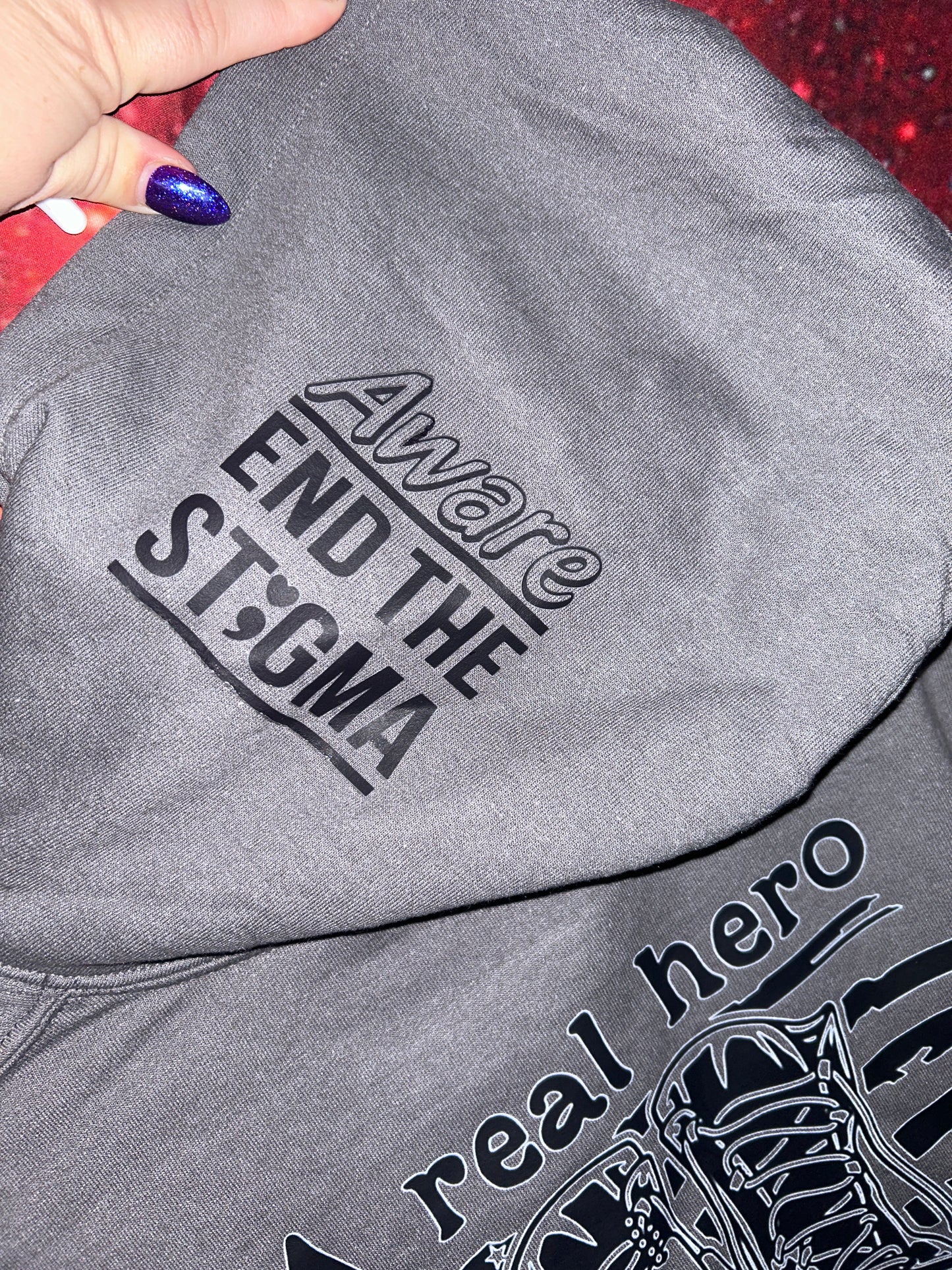 A real hero- Pullover hoodie Black Design