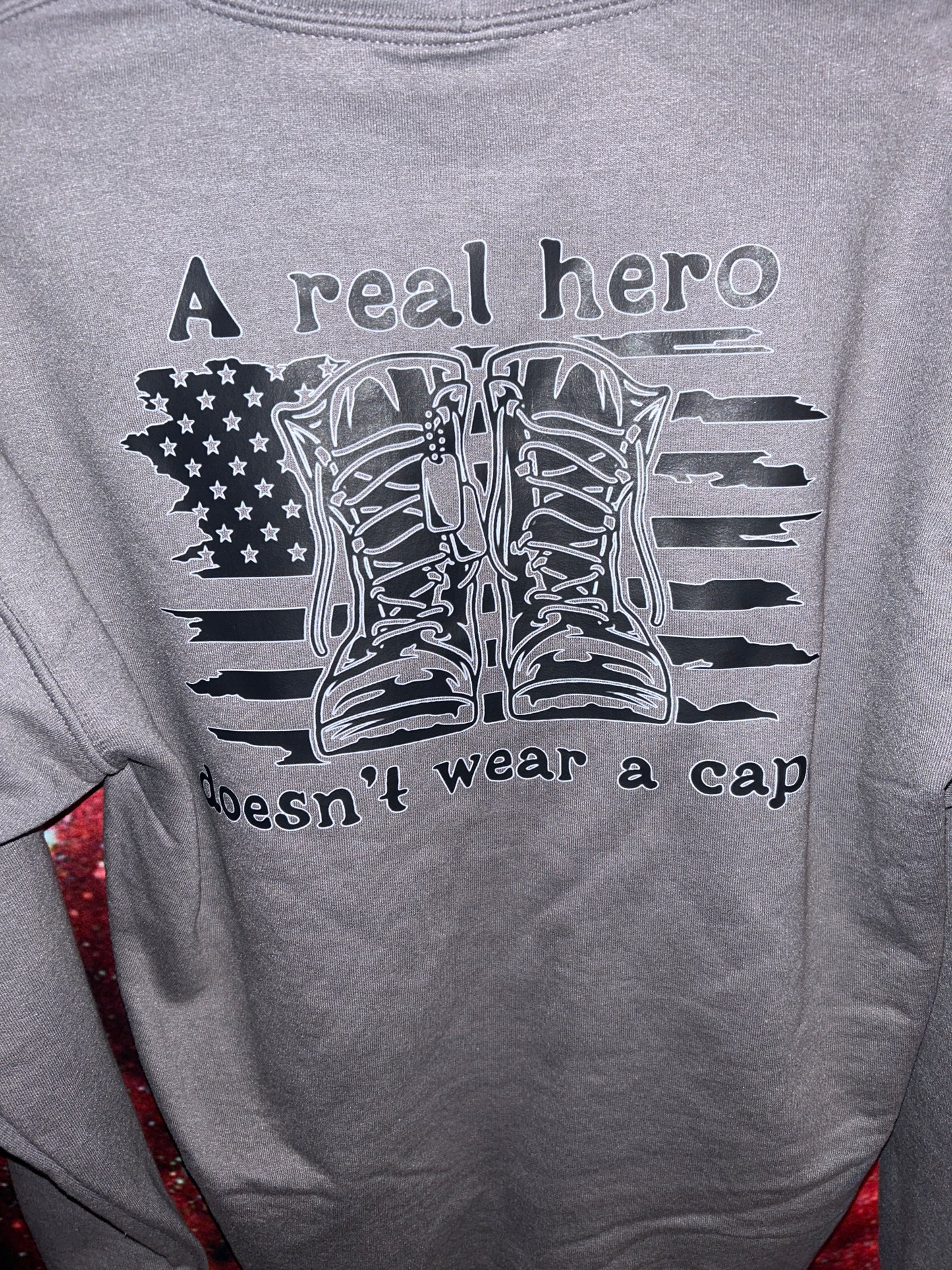 A real hero- Pullover hoodie Black Design