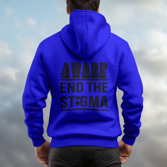 Aware End the Stigma Hoodie- Black Design #3