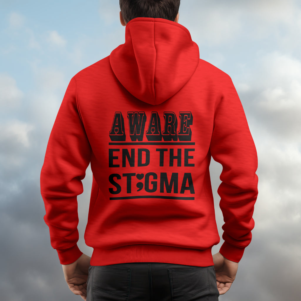 Aware End the Stigma Hoodie- Black Design #3