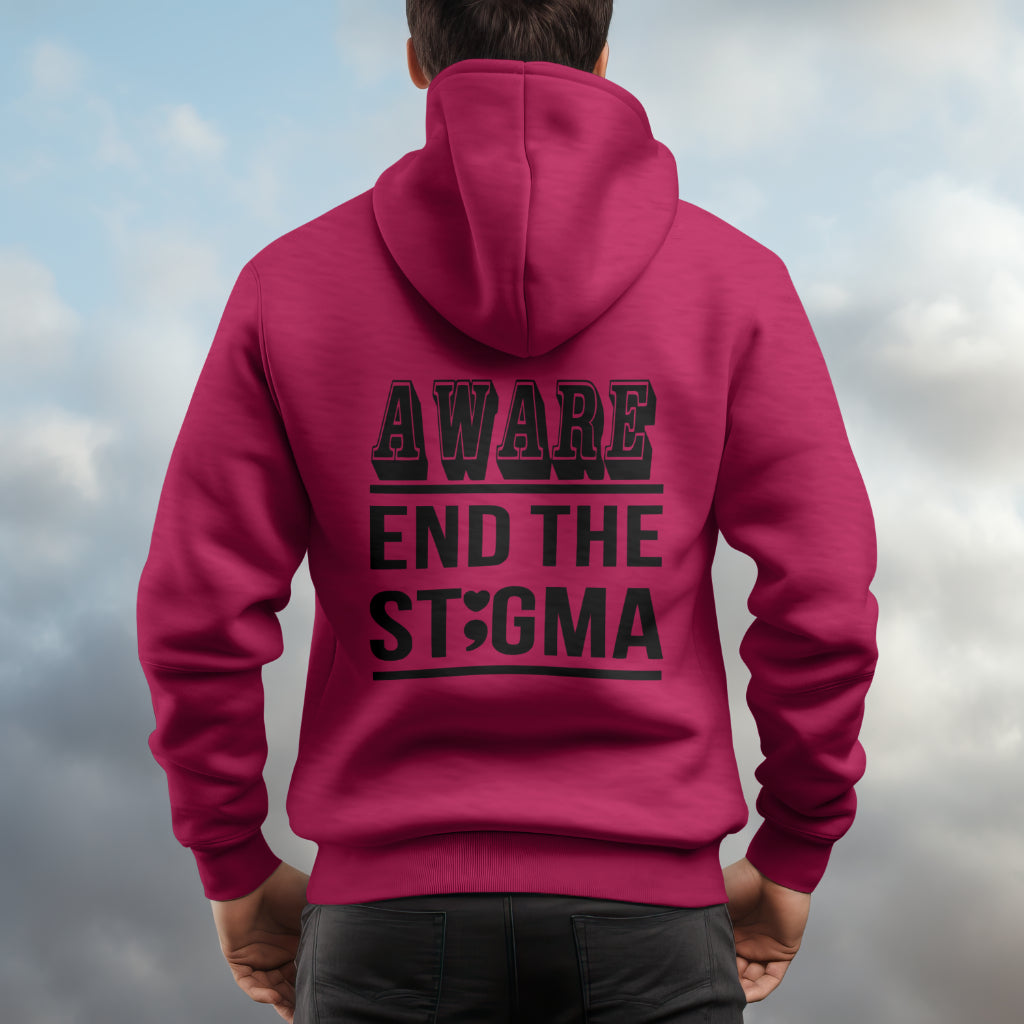 Aware End the Stigma Hoodie- Black Design #3
