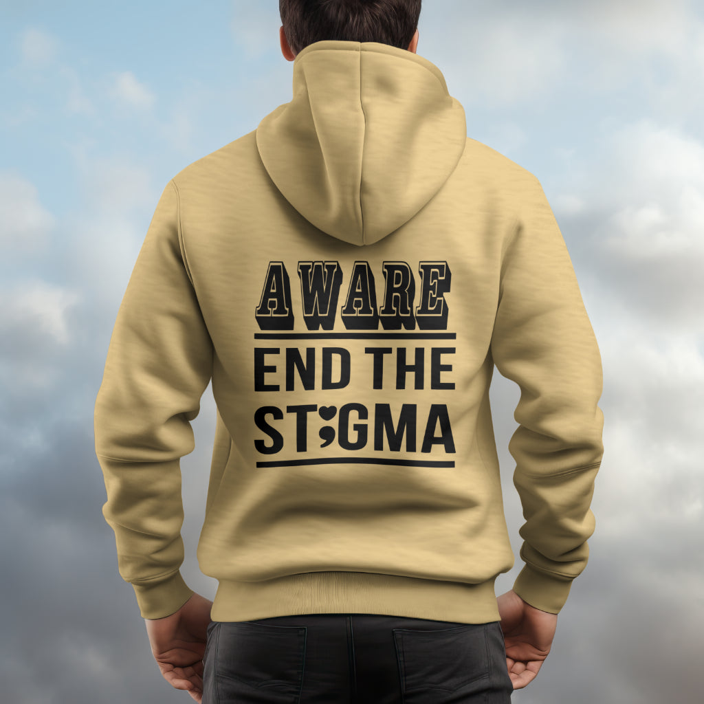 Aware End the Stigma Hoodie- Black Design #3