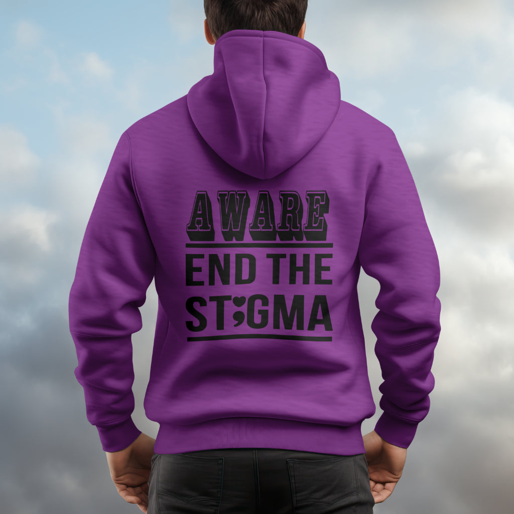 Aware End the Stigma Hoodie- Black Design #3