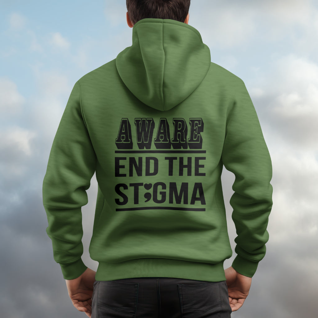 Aware End the Stigma Hoodie- Black Design #3
