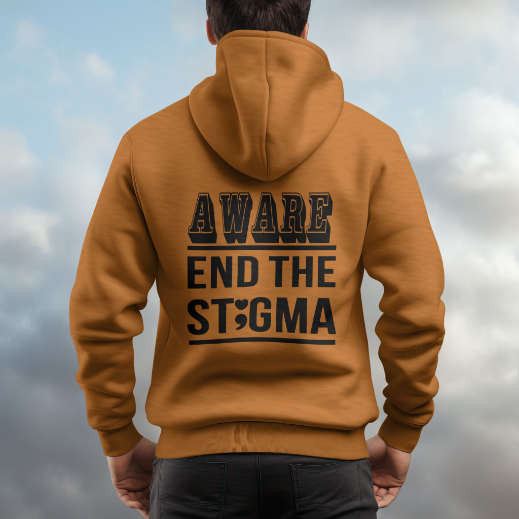 Aware End the Stigma Hoodie- Black Design #3