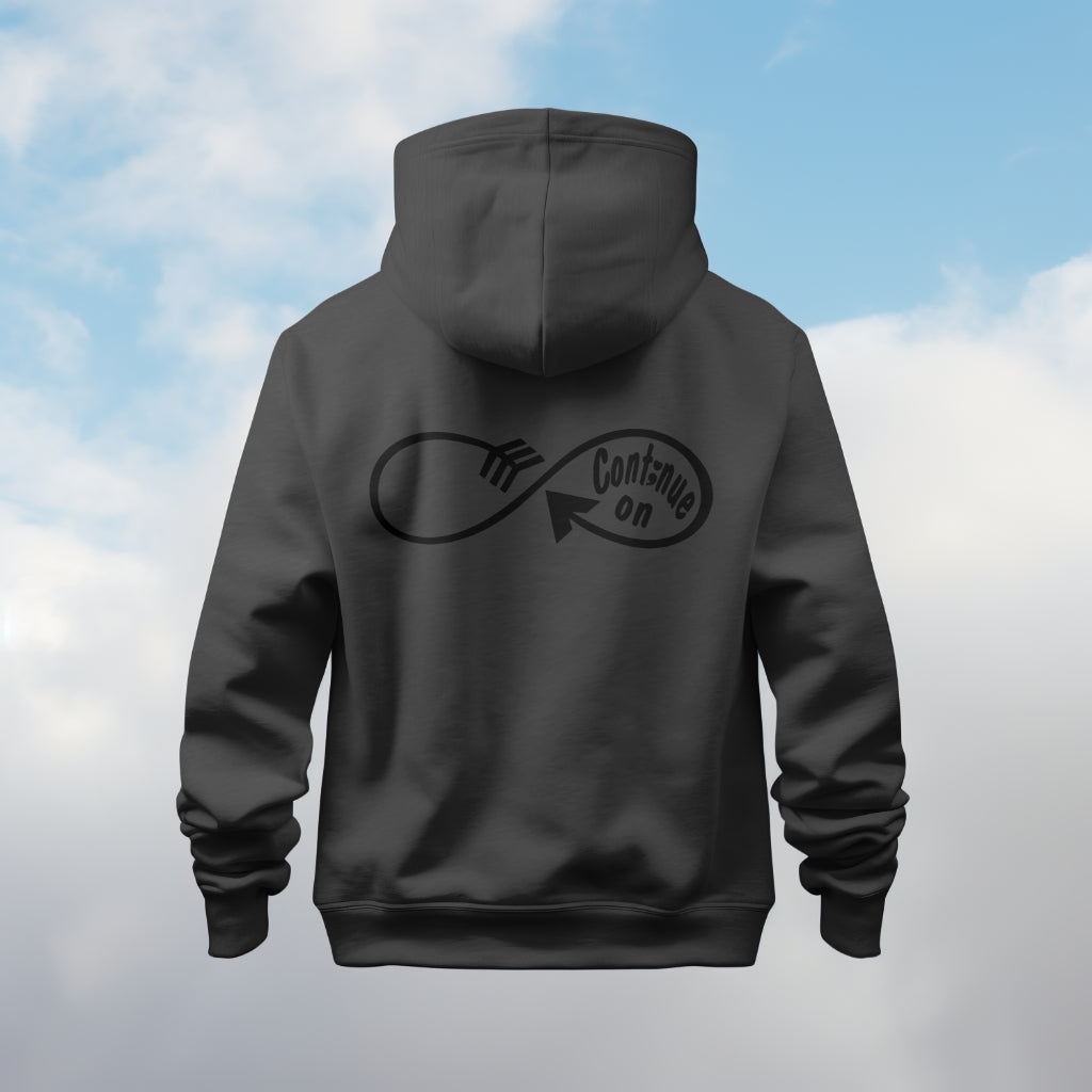 Continue On: Hoodie/ Black Design