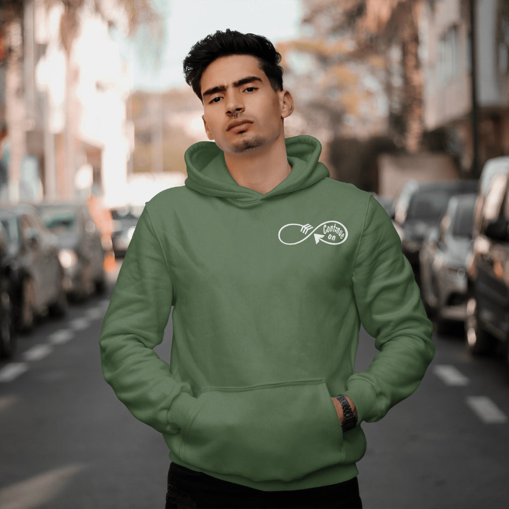 Continue On: Hoodie/ White Design