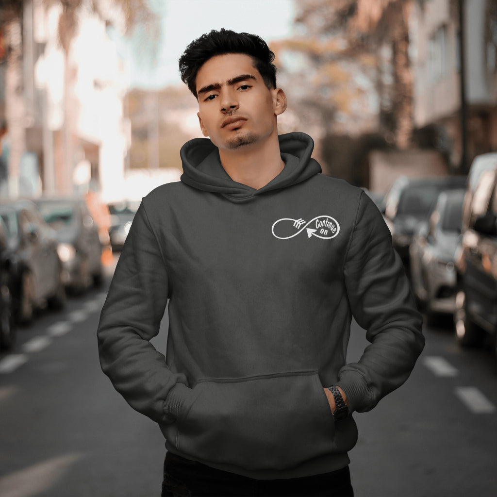 Continue On: Hoodie/ White Design