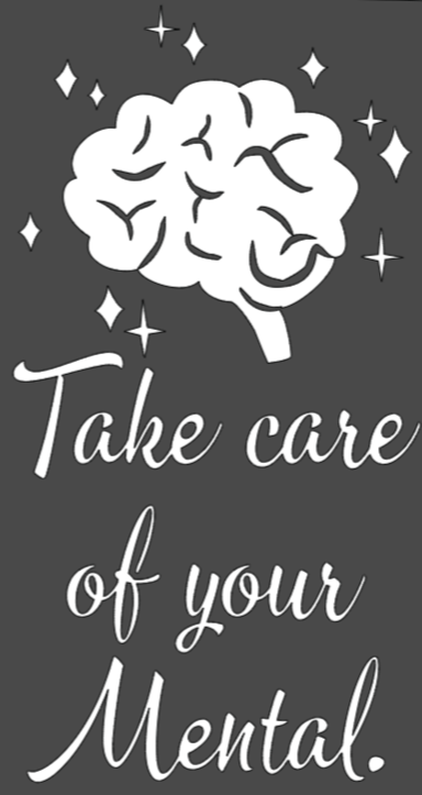 Take Care of your Mental T-shirt: Bright colors/ white design