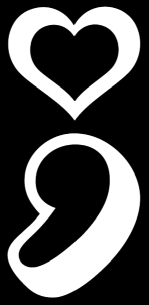 Semicolon T-shirt- Bright colors/ White design