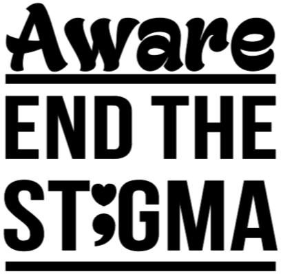 Aware End the Stigma- Hoodie/ Black Design #2