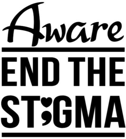 Aware End the Stigma: Hoodie/ Black Design #4