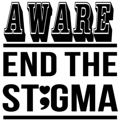 Aware End the Stigma Hoodie- Black Design #3