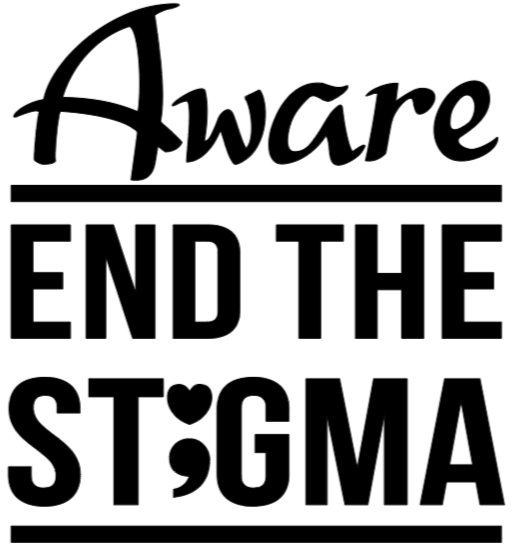 Aware End the Stigma T-shirt #4- Bright Colors/ Black design