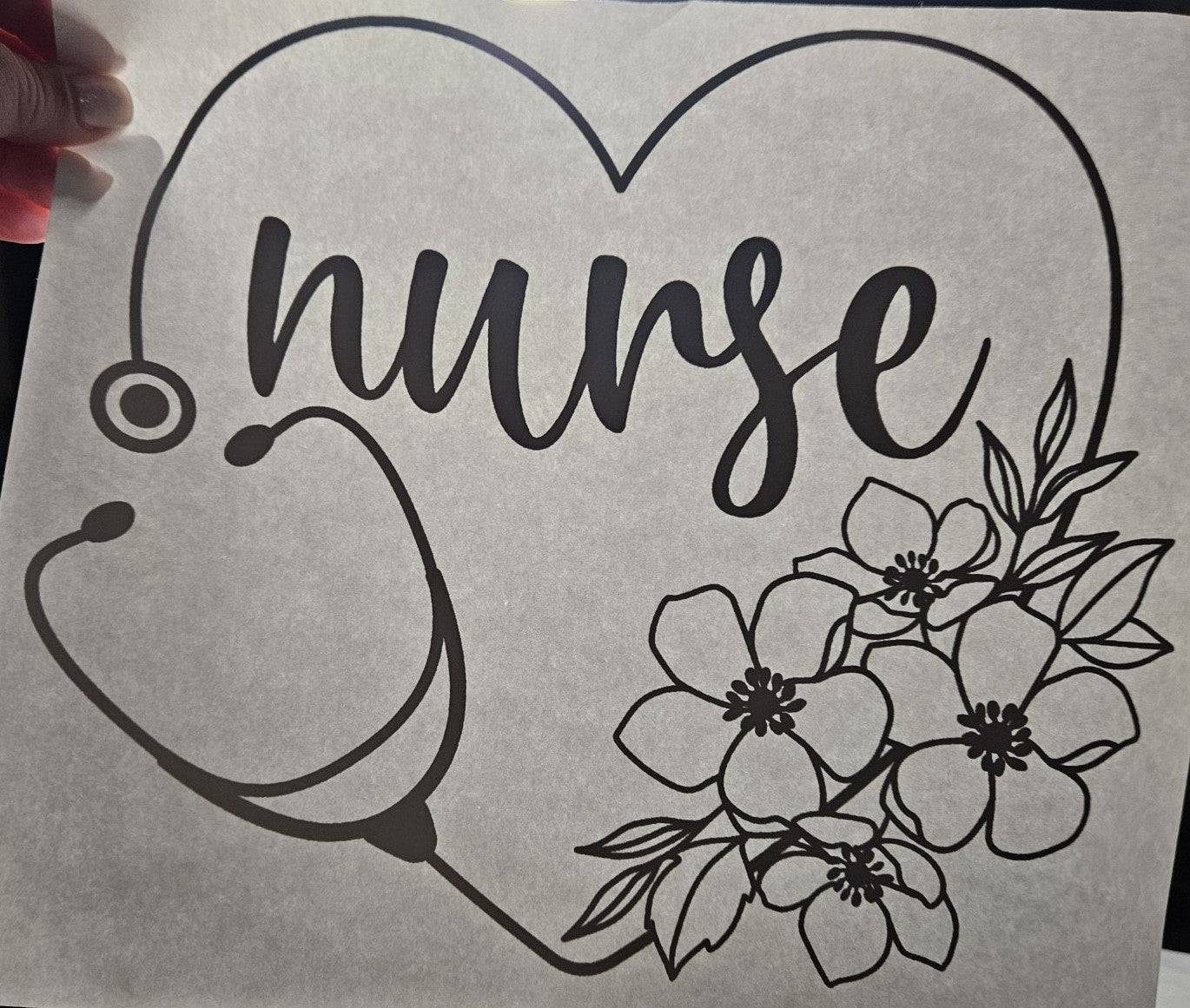 Nurse heart and Flower Design