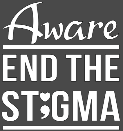 Aware End the Stigma T-shirt #4- Bright Colors/ White design