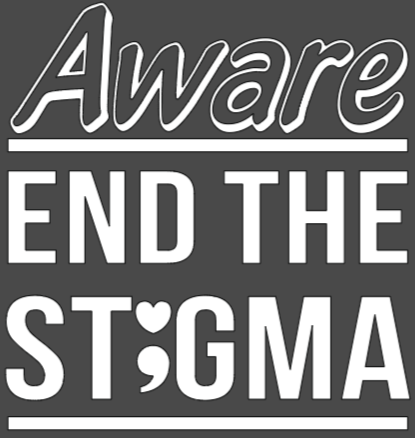 Aware End the Stigma T-shirt #1- Original colors/ white design