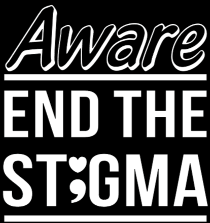 Aware  End the Stigma- Joggers/ White Design