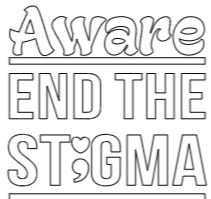 Aware End the Stigma #2- Original colors/ white design