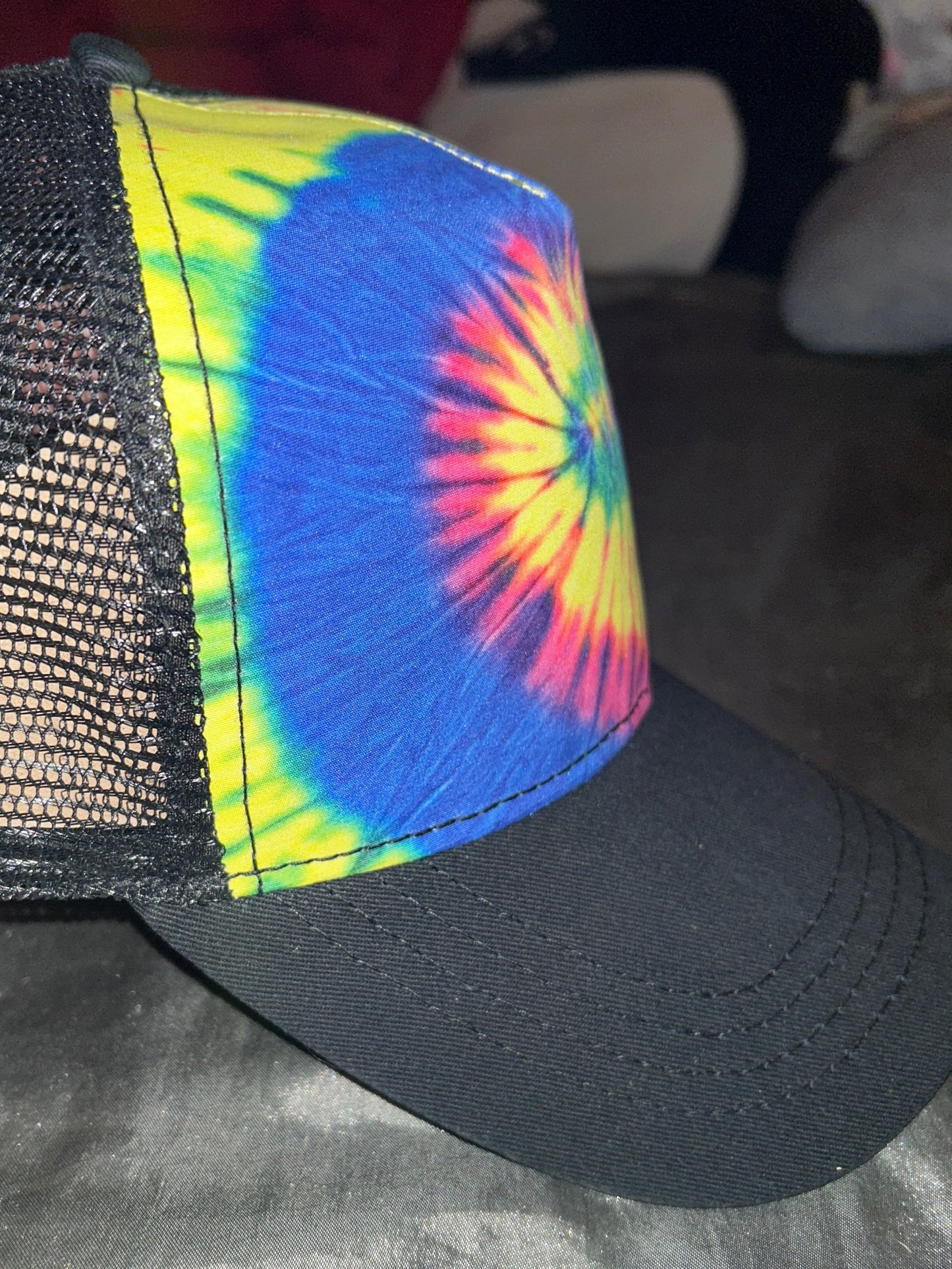 Tie dye trucker hats