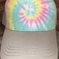 Tie dye trucker hats