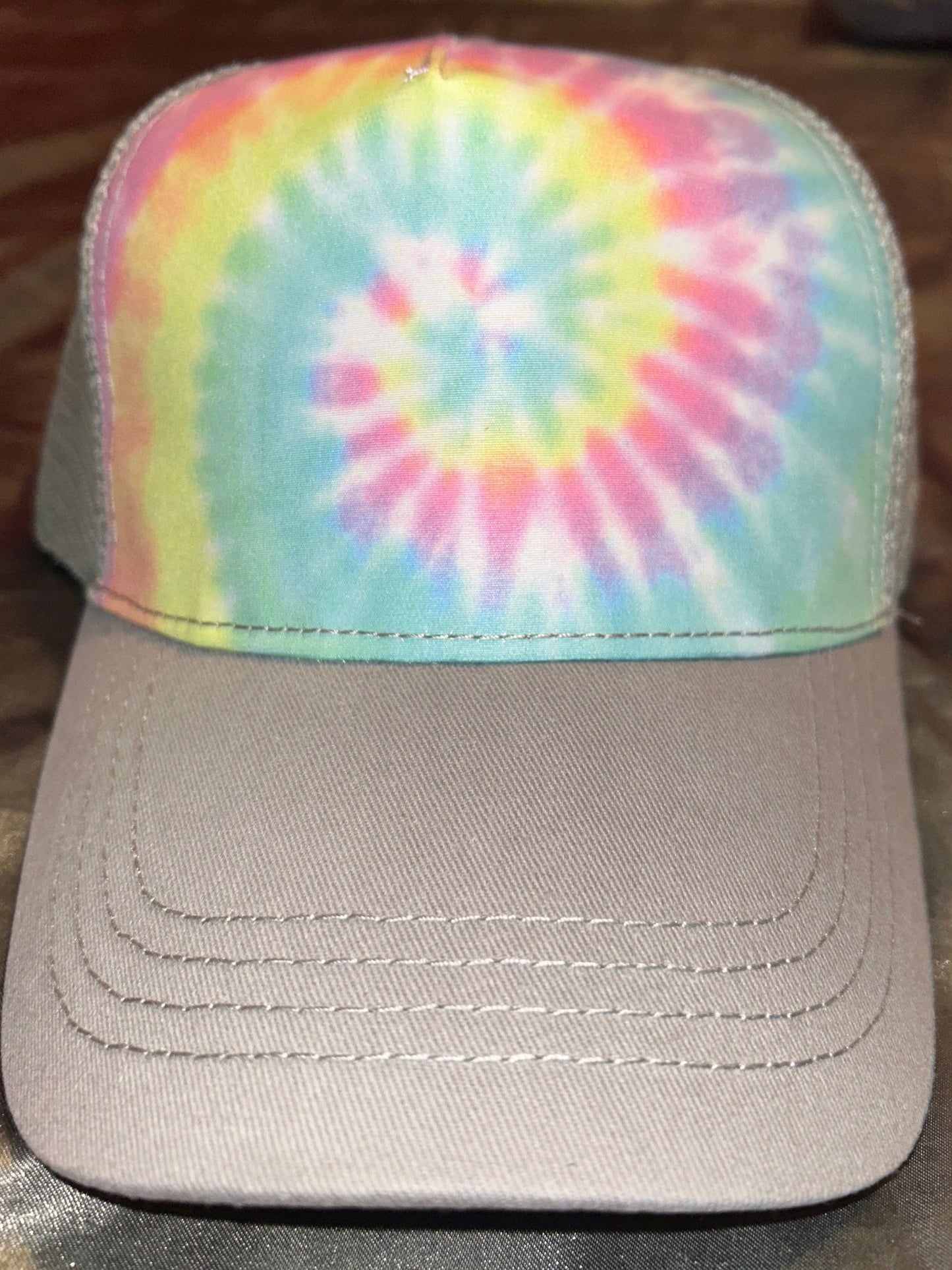 Tie dye trucker hats