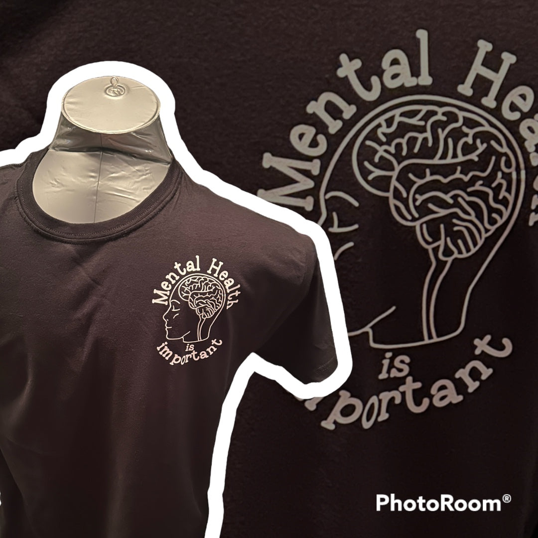 Let's Talk About Mental Health T-shirt: Original Colors/ White Design