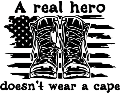 A Real Hero Does not Wear a Cape T-shirt: Bright Colors/ Black Design